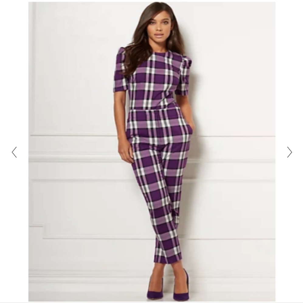 Eva Mendes purple pantsuit